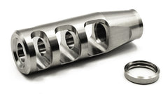 3-Port Compensator1/2-28 TPI | .750 OD | 9mm (.406 Exit) | Polished Titanium